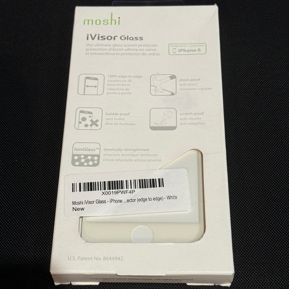 New in box Moshi Ivisor Glass screen protector for iPhone 6 (white)